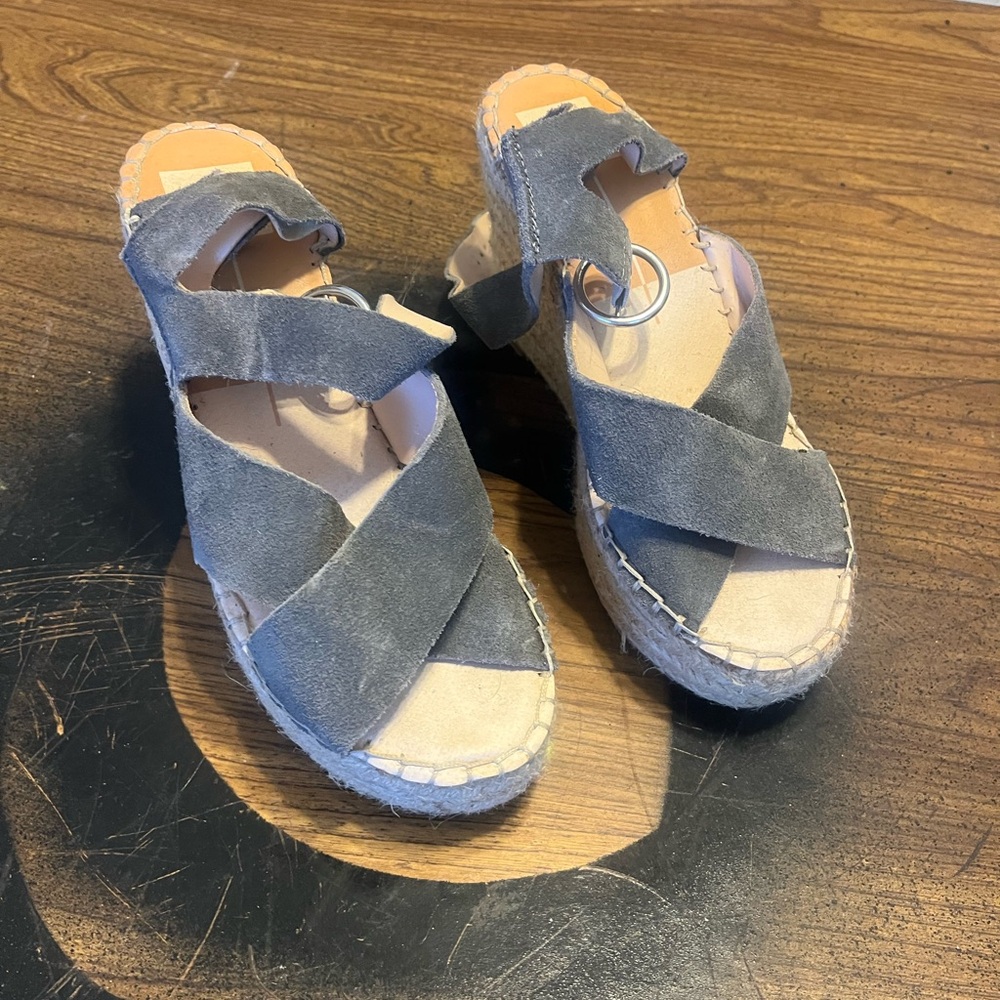 Dolce Vita Gray Espadrille Wedges